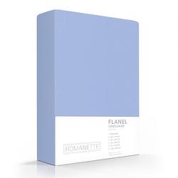 Foto van Flanellen hoeslaken blauw romanette-160 x 200 cm