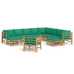 Foto van Vidaxl 12-delige loungeset met kussens bamboe groen
