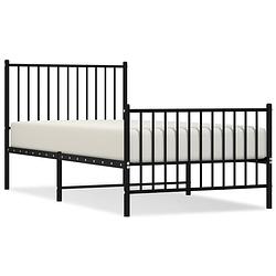 Foto van The living store bedframe basic - 196 x 95 x 90.5 cm - robuust - metaal - zwart - geen matras inbegrepen