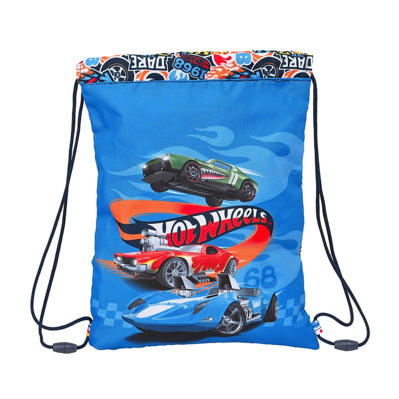 Foto van Rugtas met koordjes hot wheels challenge multicolour marineblauw (26 x 34 x 1 cm)