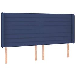 Foto van Vidaxl hoofdbord met randen 183x16x118/128 cm stof blauw