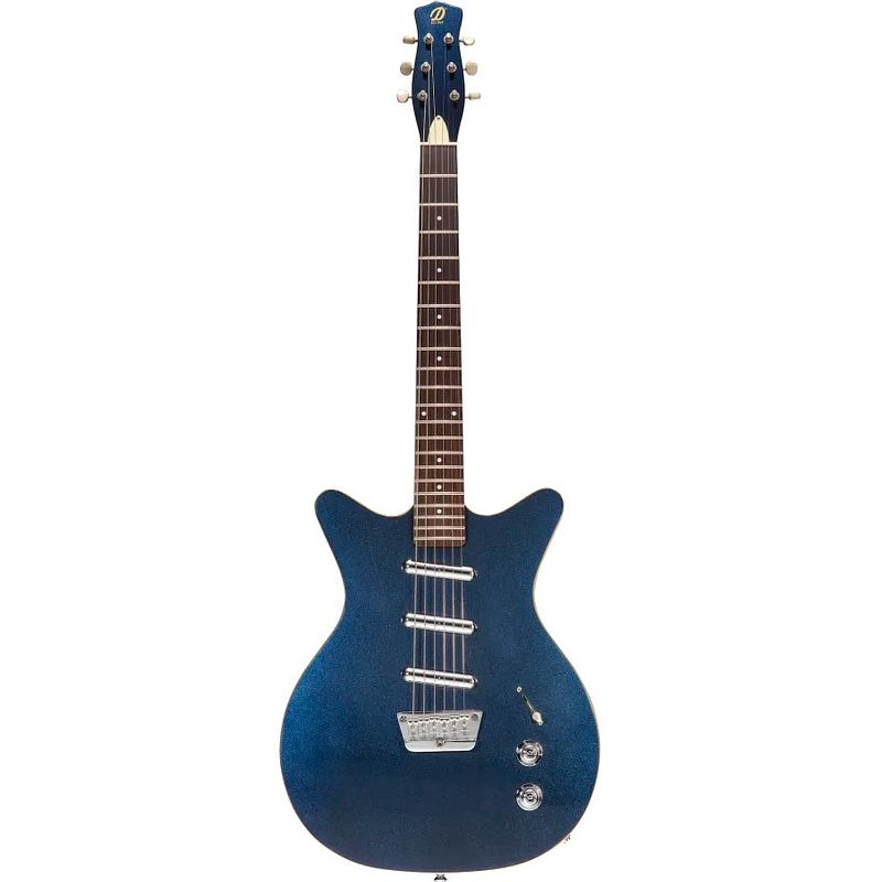 Foto van Danelectro 59 triple divine blue metallic elektrische gitaar