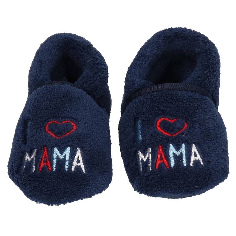 Foto van Kraamkado babyslofjes blauw i love mama 18-19 - sloffen - kinderen