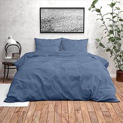 Foto van Dekbedovertrek houston - lits-jumeaux (240x220 cm) - blauw microvezel - dessin: patroon - fresh & co - dekbed-discounter.nl