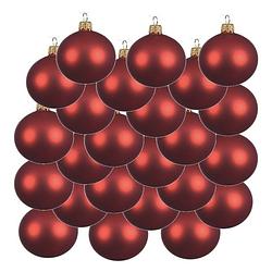 Foto van 18x glazen kerstballen mat kerst rood 6 cm kerstboom versiering/decoratie - kerstbal