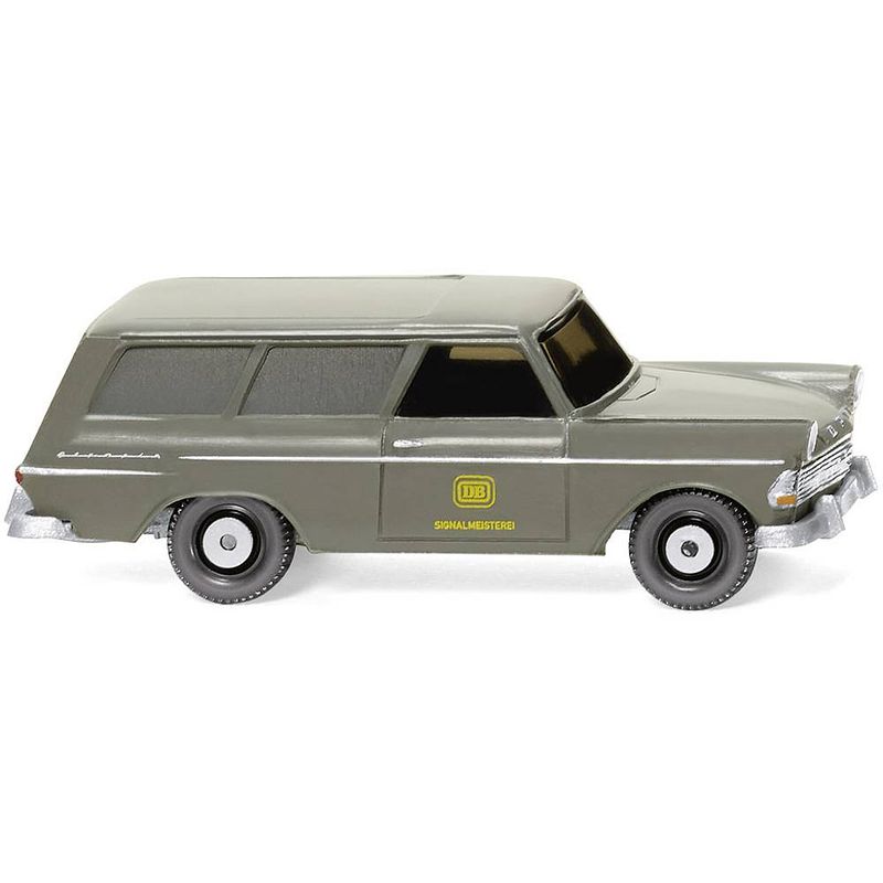 Foto van Wiking miniatuurauto opel rekord 60 vcaravan 1:87 grijs