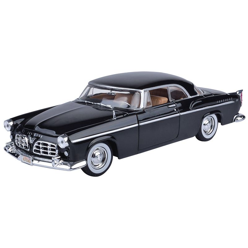 Foto van Modelauto chrysler c300 1955 zwart schaal 1:24/23 x 8 x 6 cm - speelgoed auto'ss