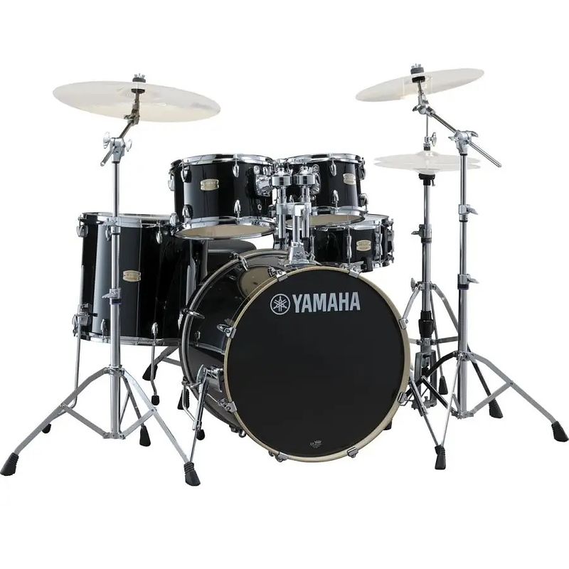 Foto van Yamaha stage custom birch raven black 5d. rock / fusion drumstel inclusief hardware