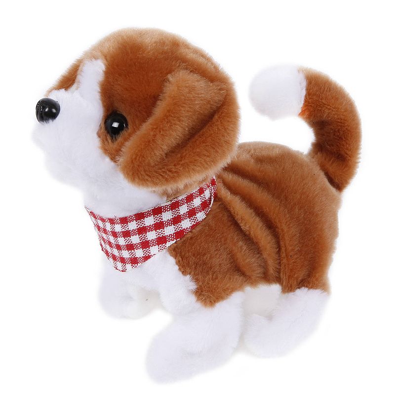 Foto van Take me home loophond pluche 17 cm junior wit/bruin