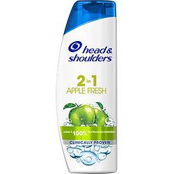 Foto van Head & shoulders apple fresh 2in1 antiroos shampoo & conditioner, tot 100% roosvrij, 270ml bij jumbo