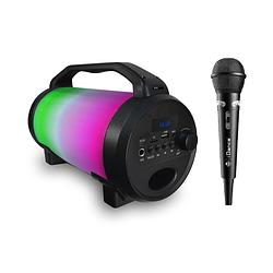Foto van Idance cyclone400bk karaoke set - bluetooth party speaker met disco led-verlichting - inclusief microfoon