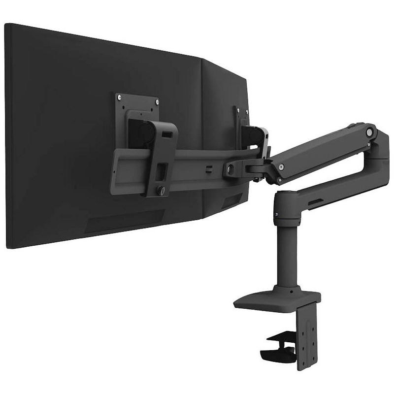 Foto van Ergotron 45-489-224 monitor-tafelbeugel 2-voudig 38,1 cm (15) - 63,5 cm (25) draaibaar, in hoogte verstelbaar, kantelbaar, zwenkbaar