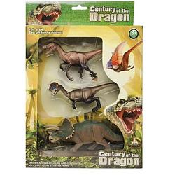 Foto van 3x plastic dinosaurus speelgoed figuren voor kinderen - speelfigurenset