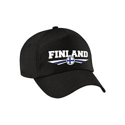 Foto van Finland landen pet / baseball cap zwart voor kinderen - verkleedhoofddeksels