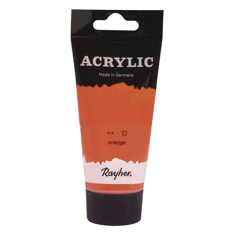 Foto van Oranje acrylverf/hobbyverf op waterbasis 75 ml - hobbyverf