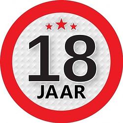 Foto van 10x 18 jaar leeftijd stickers rond 9 cm verjaardag versiering - feeststickers