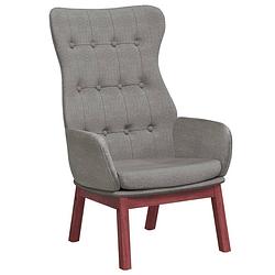 Foto van The living store fauteuil - comfortabele zitervaring - lichtgrijs - 70 x 77 x 94 cm - metaal en rubberwood