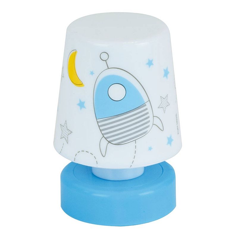 Foto van Jemini nachtlamp pusher space jongens 11 cm wit/blauw