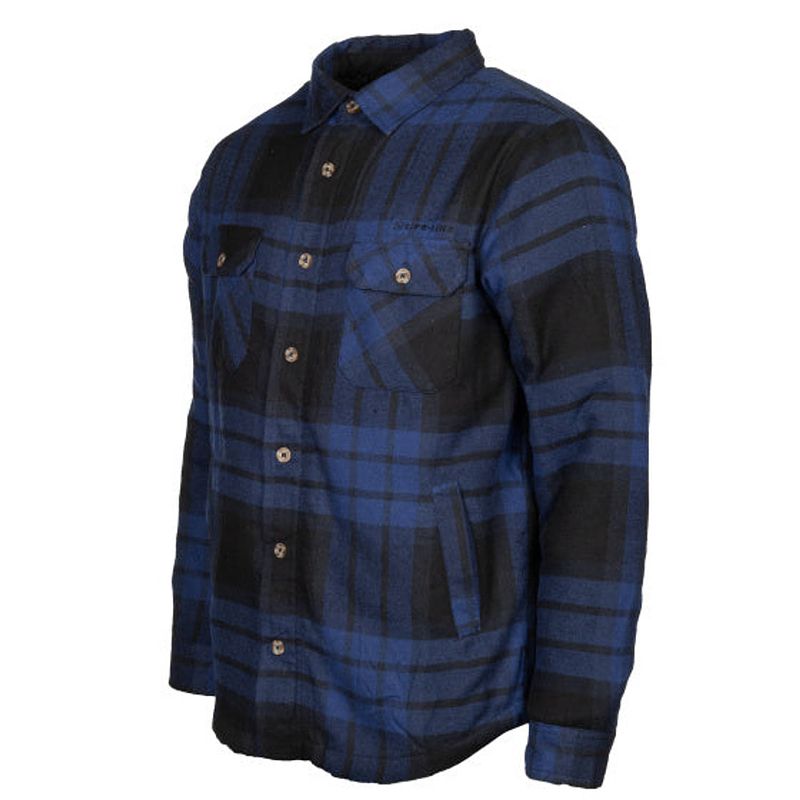 Foto van Jervis padded flannel shirt heren blauw/zwart maat s