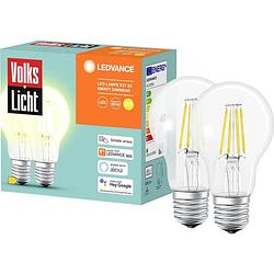 Foto van Ledvance smart+ energielabel: e (a - g) ac32941 - 2er smart+ bt filament classic dimmable cla60 e27 6 w warmwit