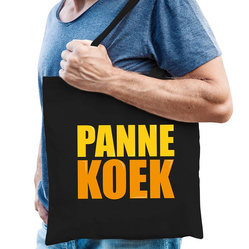 Foto van Pannekoek cadeau tas zwart voor heren - feest boodschappentassen