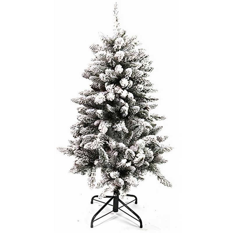 Foto van Cf label kunstkerstboom met sneeuw polyresin 120 cm