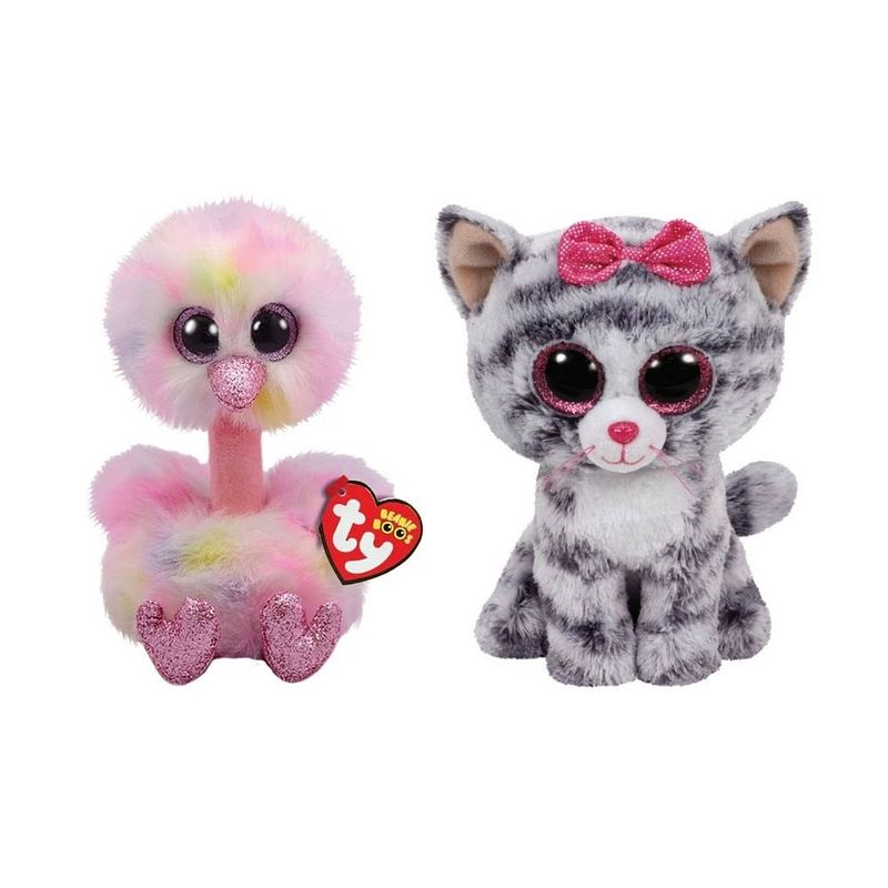 Foto van Ty - knuffel - beanie boo's - avery ostrich & kiki cat