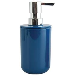 Foto van Msv zeeppompje/dispenser porto - ps kunststof - marine blauw - 7 x 16 cm - 260 ml - zeeppompjes