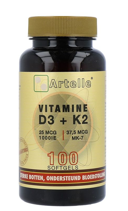 Foto van Artelle vitamine d3 & k2 softgels