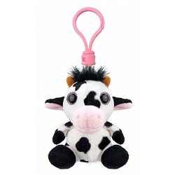 Foto van Pluche knuffel koe sleutelhanger 9 cm - knuffel sleutelhangers