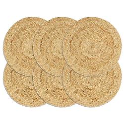 Foto van Vidaxl placemats 6 st rond 38 cm jute natuurlijk