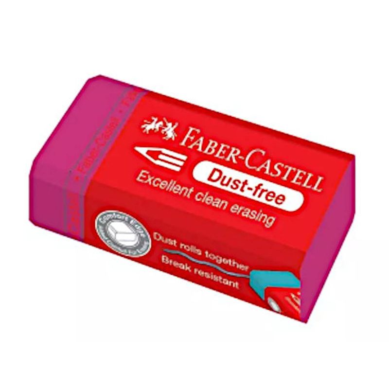 Foto van Faber castell gum stofvrij 4,5 x 2,2 cm rubber fuchsia