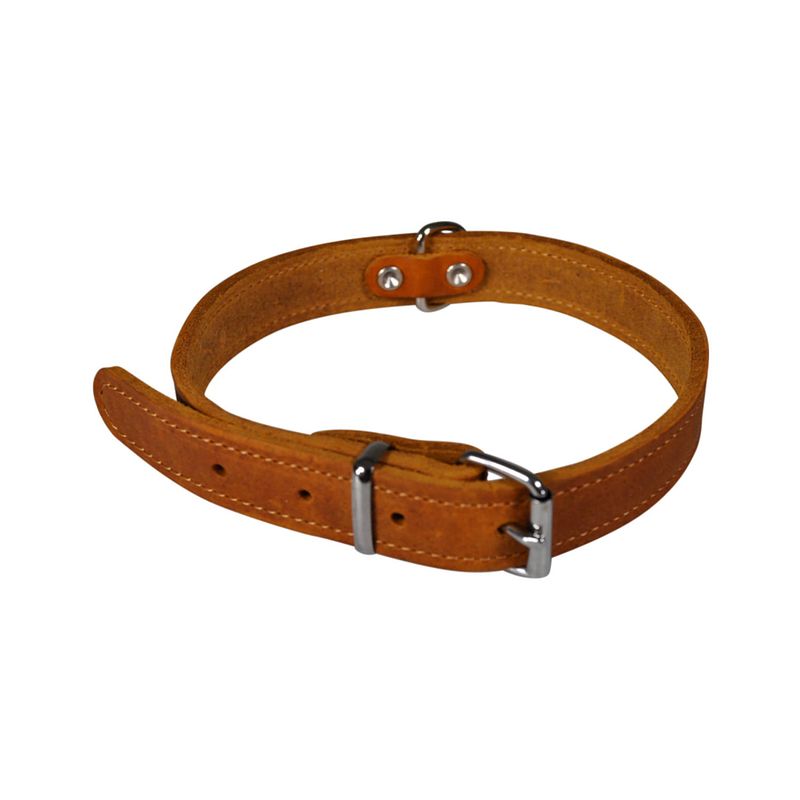 Foto van Dierenbenodigdheden vadigran halsband hond geolied leder cognac 52cmx22mm l