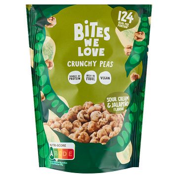 Foto van Biteswelove crunchy peas sour cream & jalapeno 100g bij jumbo