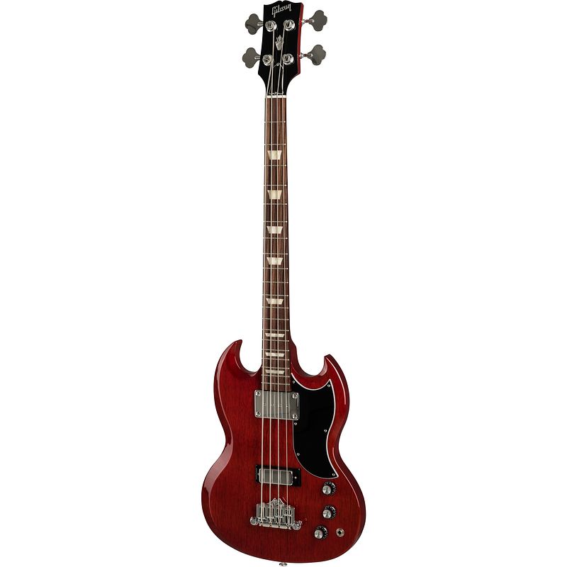 Foto van Gibson original collection sg standard bass heritage cherry elektrische basgitaar met koffer