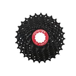 Foto van Sunrace cassette csrx1 11s 11-28t staal zwart/rood