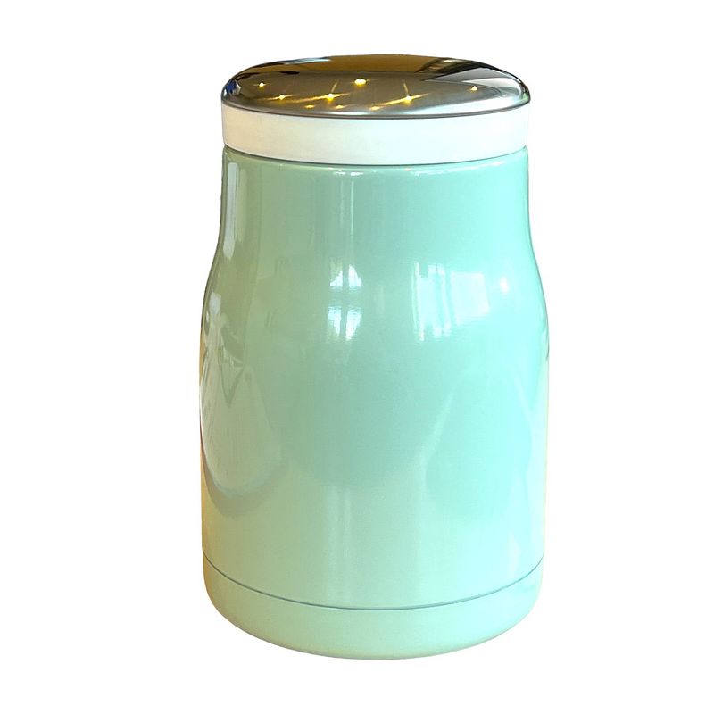 Foto van Thermos voedsel container 0.45 l, groen, roestvrij staal - 15 x 9.5 x 9.5 x cm