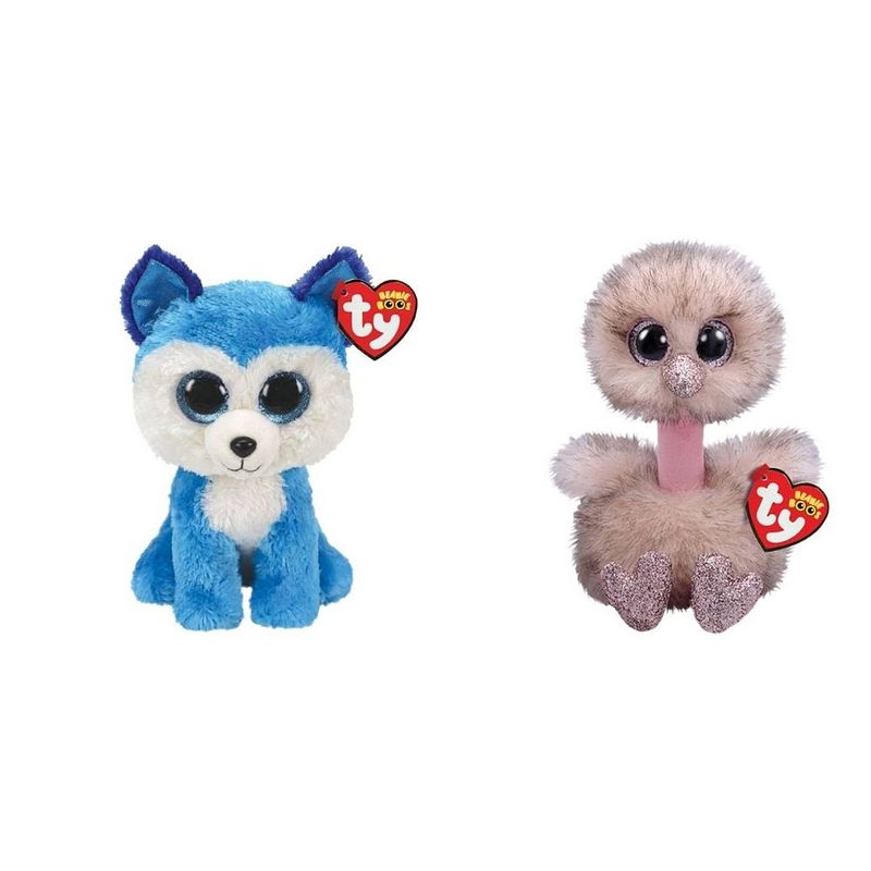 Foto van Ty - knuffel - beanie boo's - prince husky & henna ostrich