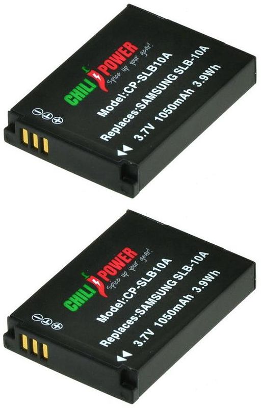 Foto van Chilipower slb-10a / sbl-10a accu voor samsung - 1050mah - 2-pack