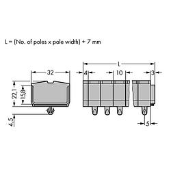 Foto van Wago 264-254 klemstrook 10 mm spanveer toewijzing: l grijs 50 stuk(s)