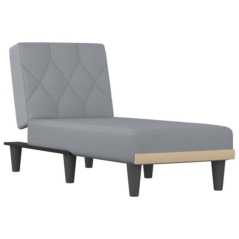 Foto van The living store chaise longue - verstelbaar - lichtgrijs - 55 x 140 x 70 cm - ademende stof