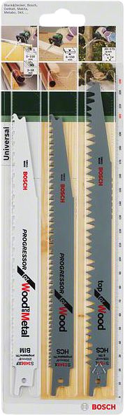 Foto van Bosch 3-delige reciprozaagbladenset (hout en metaal)