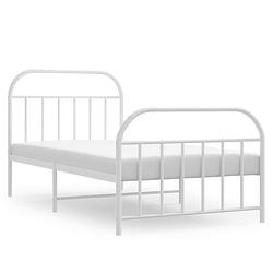 Foto van The living store bedframe klassiek staal - 207 x 112 x 100 cm - robuust metaal - extra opbergruimte - wit