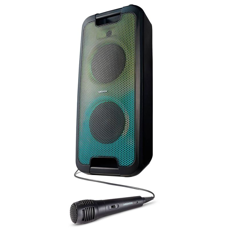 Foto van Medion e61400 - bluetooth partyspeaker - lc-display - karaoke - 2 x 22 w rms - zwart