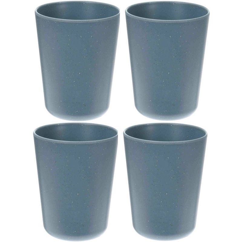 Foto van 8x stuks onbreekbare kunststof/melamine bekers - blauw - 450 ml - drinkbekers