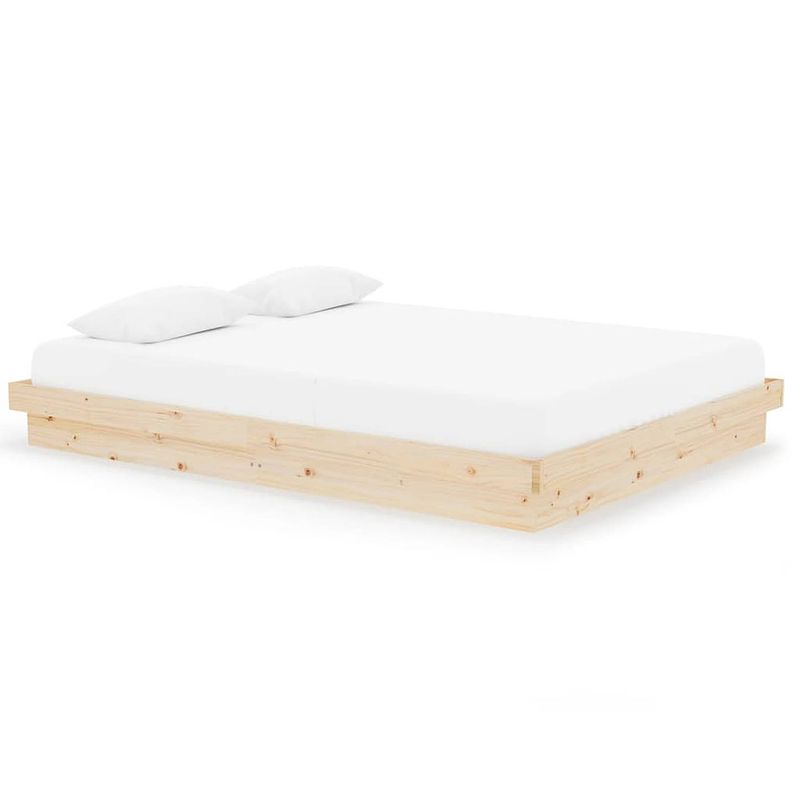 Foto van Vidaxl bedframe massief hout wit 150x200 cm 5ft king