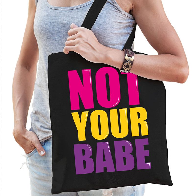 Foto van Not your babe cadeau tas zwart voor dames - feest boodschappentassen