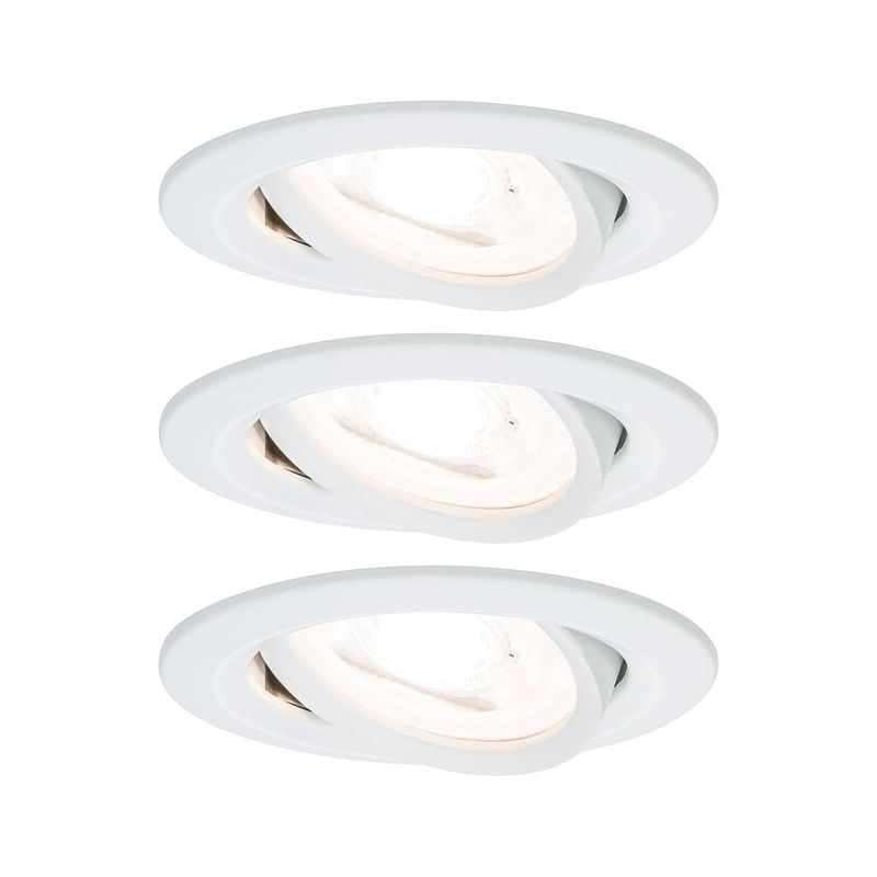 Foto van Paulmann 93467 nova inbouwlamp set van 3 stuks led gu10 19.5 w wit (mat)