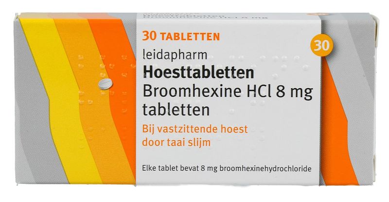 Foto van Leidapharm broomhexine hci 8 mg hoesttabletten