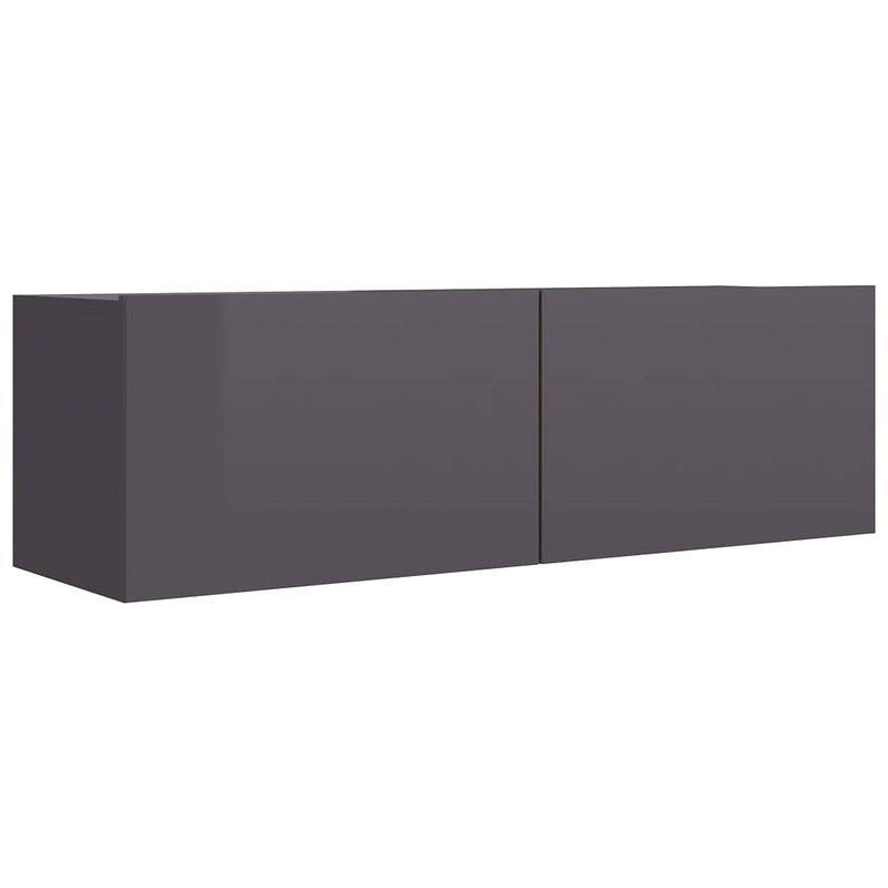 Foto van The living store tv-kast - stereokast - 100 x 30 x 30 cm - hoogglans grijs